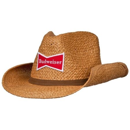 BUDWEISER Budweiser 817726 Straw Cowboy Hat with Brown Band 817726